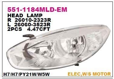 DEPO DPO-551-1184LMLD-EM Sol Far Lambası Motoru Uzerınde Fluence 2013 ->