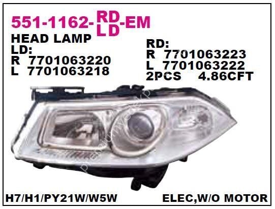 TYC REN10ME042 Sol Far Lambası Merceklı Megane Iı (2006-2010)